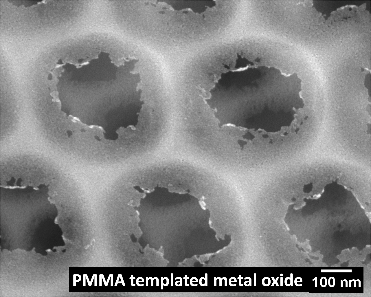 PMMA-spheres used as a template for a metal oxide layer